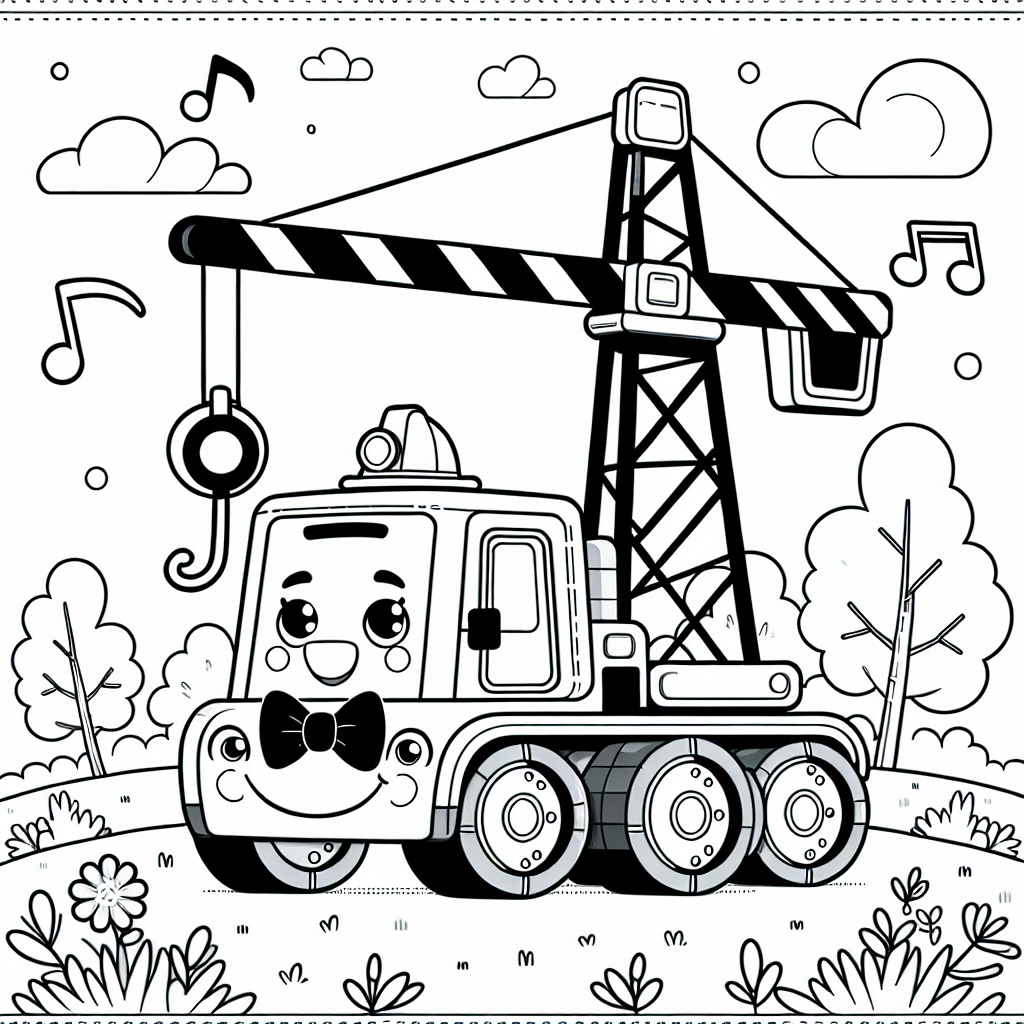 Mächtiger Mobilkran - Mobilkran-Ausmalbild, Frühlingserwachen, lustige Geschichte, Pusteblumen-Abenteuer