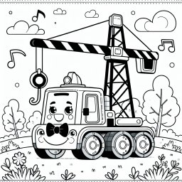 Mächtiger Mobilkran - Mobilkran-Ausmalbild, Frühlingserwachen, lustige Geschichte, Pusteblumen-Abenteuer