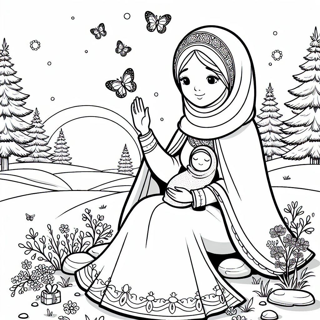 Liebevolle Mutter - Familie, Natur, Wintermorgen, Mutterliebe