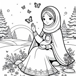 Liebevolle Mutter - Familie, Natur, Wintermorgen, Mutterliebe