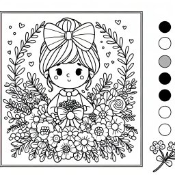 Neugierige Blumenkarte – Tags: Muttertag, Ausmalen, Kreativität, Überraschung, Blumenstrauß