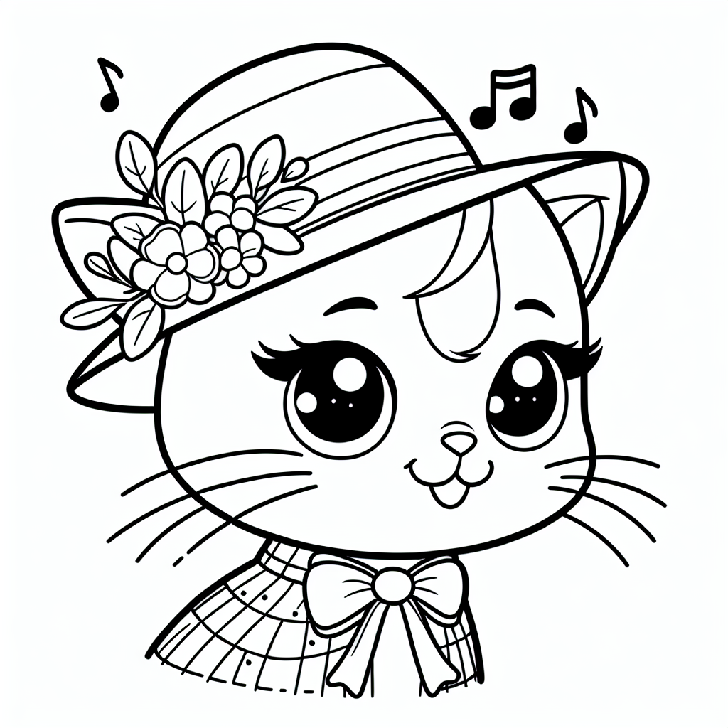 Neugieriger Musikhut - #Muttertag #Ausmalbild #Liebe #Überraschung #Kreativität