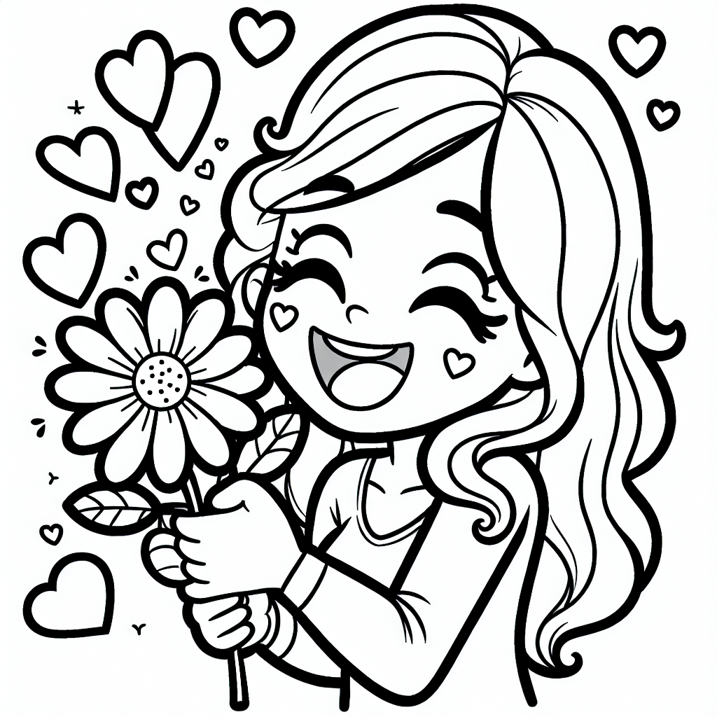 Tauche ein in die fröhliche Welt der Malbücher mit unserem besonderen Muttertags-Ausmalbild! Auf diesem Bild siehst du eine liebevolle Mama, die eine wunderschöne Blume in der Hand hält, umgeben von vielen kleinen und großen Herzen. Die klaren und einfachen Linien machen es besonders leicht, dieses Motiv auszumalen. Perfekt für kleine Künstler, die ihrer Kreativität freien Lauf lassen möchten, ohne sich mit komplizierten Mustern herumzuschlagen. 

Eltern können ihre Kinder ermutigen, die lebendigsten Farben zu verwenden, um die Liebe und Freude dieses besonderen Tages auszudrücken. Macht aus dem Ausmalen ein Abenteuer, indem ihr darüber sprecht, welche Farbe die Blume haben könnte oder welches Herz am größten leuchten sollte. Vielleicht möchte euer Kind dem Bild eine kleine persönliche Note hinzufügen, wie einen liebevoll gezeichneten Blumenstrauß oder ein fröhliches Frühstück neben der Mama. Solche kleinen Überraschungen machen das Bild noch einzigartiger und zu einem ganz besonderen Geschenk für Mama.

Für Eltern ist es eine wunderbare Gelegenheit, mit ihren Kindern über die Bedeutung von Liebe und Dankbarkeit zu sprechen und so die Fantasie und Kreativität ihres Kindes zu fördern.