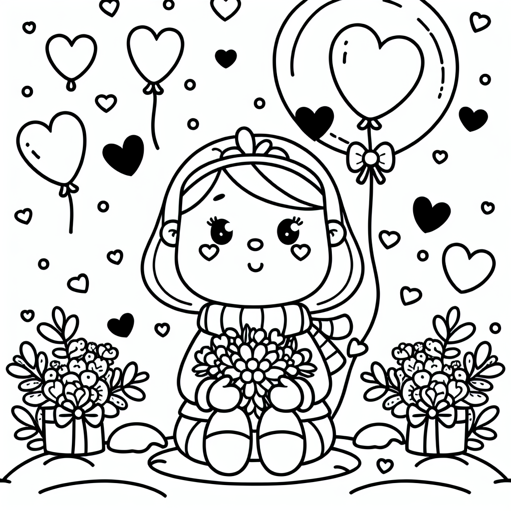 Fröhlicher Muttertag - Ausmalbild, Kreativität, Wintermorgen, Liebevoller Muttertag