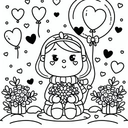 Fröhlicher Muttertag - Ausmalbild, Kreativität, Wintermorgen, Liebevoller Muttertag