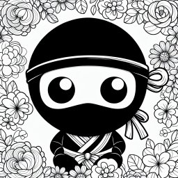 Neugieriger Ninja - #Ninja, #Fliege, #Blumen, #Abenteuer, #Ausmalbild