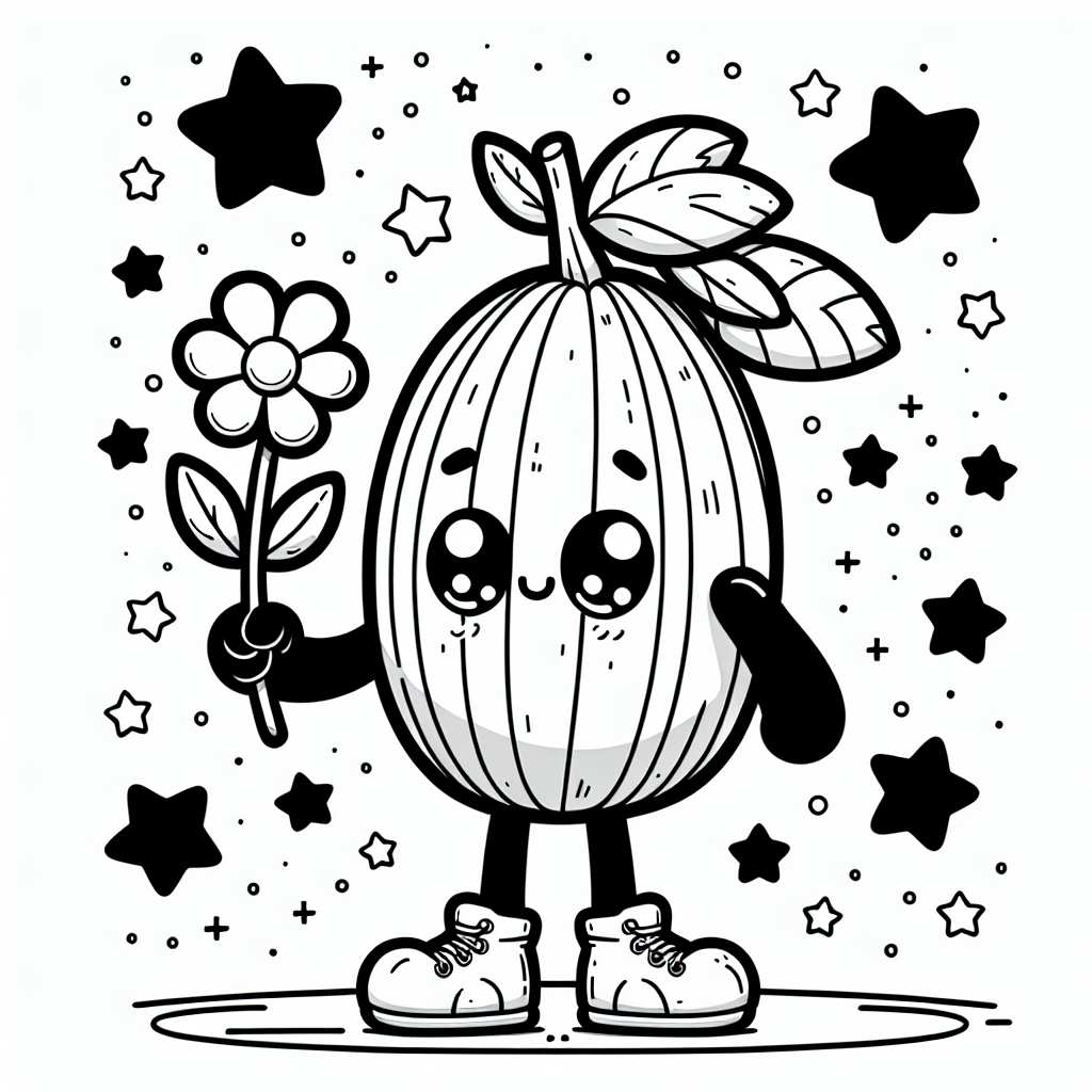 Willkommen in der bunten Welt der Früchte und Gemüse! Auf diesem fröhlichen Ausmalbild siehst du ein neugieriges Obst oder Gemüse, das eine fröhliche Blume hält und von kleinen, funkelnden Sternen umgeben ist. Nutze die klaren schwarzen Linien und fülle die leeren Flächen mit deinen Lieblingsfarben aus!
Wusstest du, dass Obst und Gemüse voller wichtiger Vitamine sind, die uns stark und gesund machen? Zum Beispiel stecken in einem saftigen Apfel viele Vitamine, die dir helfen, dich fit zu fühlen. Möhren mit ihrem leuchtend orangefarbenen Inneren sind reich an Vitamin A, das gut für deine Augen ist. Gemüse und Früchte werden auf dem Bauernhof angebaut und oft frisch geerntet. Frische Lebensmittel schmecken besonders lecker und geben uns die beste Energie!
Wenn du mal durch einen Markt schlenderst, siehst du eine tolle Vielfalt an Farben. Jede Frucht und jedes Gemüse hat seine eigene Farbe und Form, und jedes ist wichtig für eine gesunde Ernährung. Also, schnapp dir deine Buntstifte und bringe dieses Bild zum Leben! Viel Spaß beim Entdecken und Ausmalen!