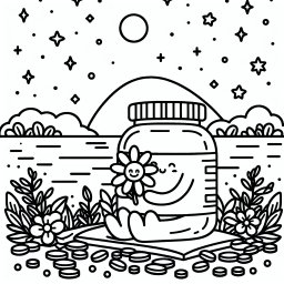 Mutiger Vitaminmangel - Vitamine, Sommerabend, Kindermalbuch