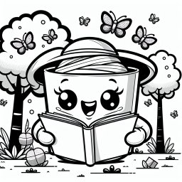 Aufgeregter Zucker - Malbuch, Frühling, Vektorgrafik, Kinderfreundlich, Parkszene
