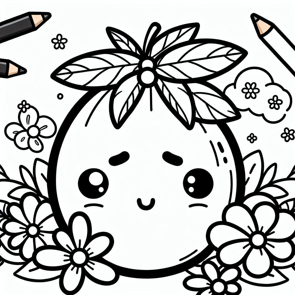 Hier ist ein lustiges Bild für dich zum Ausmalen, das bestimmt ein Lächeln auf dein Gesicht zaubern wird! Eine neugierige Frucht hat sich auf ein Abenteuer begeben und hält eine wunderschöne Blume in ihrer Hand. Welche Frucht könnte das sein? Vielleicht eine saftige Orange, ein süßer Apfel oder eine tropische Mango? Es liegt ganz an dir und deinen Lieblingsfarben, diese süße Frucht zum Leben zu erwecken.

Die fett und glatt gezeichneten Umrisse machen es dir leicht, in den Linien zu bleiben. Lass deiner Fantasie freien Lauf! Stell dir vor, die Frucht ist auf einer blühenden Wiese, umgeben von einem Meer aus bunten Blumen. Vielleicht möchtest du sogar ein paar kleine Bienen oder Schmetterlinge dazumalen, die den leckeren Fruchtsaft kosten möchten.

Vergiss nicht, der Schale der Frucht eine fantastische Farbe zu geben und das Fruchtfleisch in einem leckeren Ton zu malen, damit alle sehen, wie köstlich sie aussieht. Viel Spaß beim Ausmalen und Gestalten deiner eigenen fruchtigen Blumenwiese!