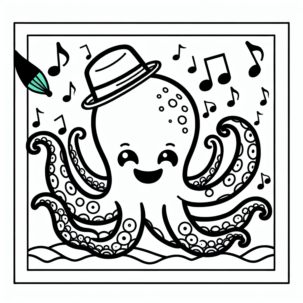 Fröhlicher Notenkrake - #Oktopus #Abenteuer #Freundschaft #Meeresleben #Kinderunterhaltung