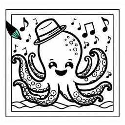 Fröhlicher Notenkrake - #Oktopus #Abenteuer #Freundschaft #Meeresleben #Kinderunterhaltung