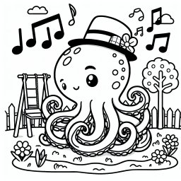 Tanzender Oktopus - Frühling, Abenteuerlustig mit Hut, Tiergeschichten für Kinder