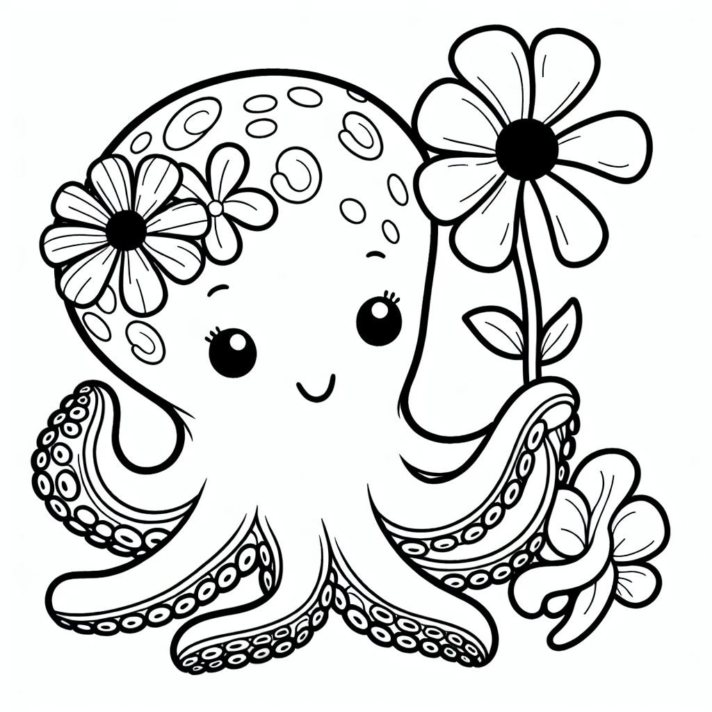 Tauche ein in die faszinierende Welt des Ozeans und begegne Ollie, dem lustigen Oktopus! Ollie ist ein echter Spaßvogel und liebt es, neue Dinge auszuprobieren. Heute hat er eine wunderschöne Blume gefunden, die er stolz in einem seiner acht Tentakel hält. Er mag Blumen, weil sie ihm Glück bringen, und er glaubt, dass sie die besten Verstecke für seine kleinen Meeresfreunde bieten.
Aber wusstest du, dass Ollie auch ein kleines Geheimnis hat? Wenn er sich bedroht fühlt, kann er einen Schwall von schwarzer Tinte freilassen, um seine Feinde zu verwirren und zu entkommen. Das macht ihn nicht nur schlau, sondern auch zu einem der cleversten Bewohner des Meeresgrundes!
Jetzt ist es an der Zeit, Ollie mit deinen schönsten Farben zum Leben zu erwecken. Welche Farbe wird seine Blume haben? Welche Schattierungen wählst du für seine Tentakel? Lass deiner Fantasie freien Lauf und denke daran, dass Ollie immer bereit ist, in deinem Ausmalbild neue Abenteuer zu erleben.