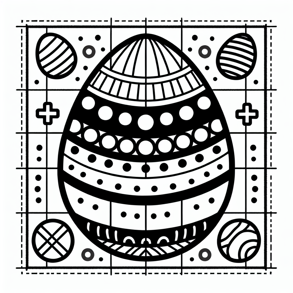 Ostern mit Kreuzmuster - Ostern, Ausmalbild, Osterei, Muster, Frühling