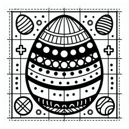 Ostern mit Kreuzmuster - Ostern, Ausmalbild, Osterei, Muster, Frühling, Kreativität