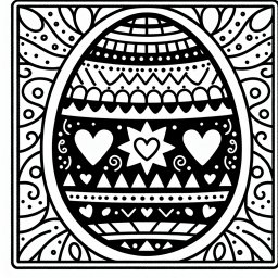 Ostern im Wellenband - Osterei, Muster, Ausmalbild, Ostern feiern, Kreativität, Symmetrie, Frühlingsfest