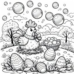 Ostern voller Wunder - Ausmalbild, Ostern, Winterhügel, Nachmittagsstimmung, Frühlingsvorfreude