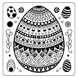 Ostern mit Kreisen und Kreuzen - Ostern, Osterei, Frühling, Osterhase, Ausmalbild, Kinderaktivität