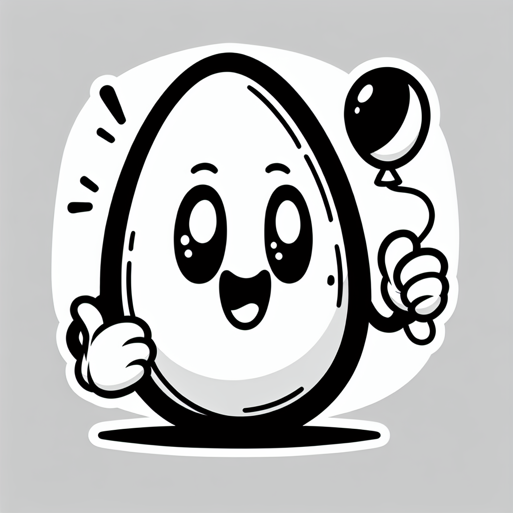 Lustiger Ballonhase - Ostern, Ausmalbild, Osterhase, Frühling, Luftballon