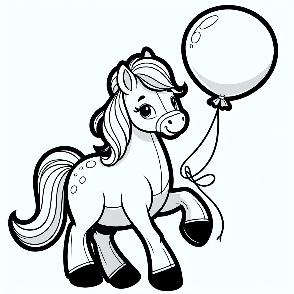 Lustiger Ballonreiter - Pferde, Ausmalen, Kreativität, Kinder, Tiere