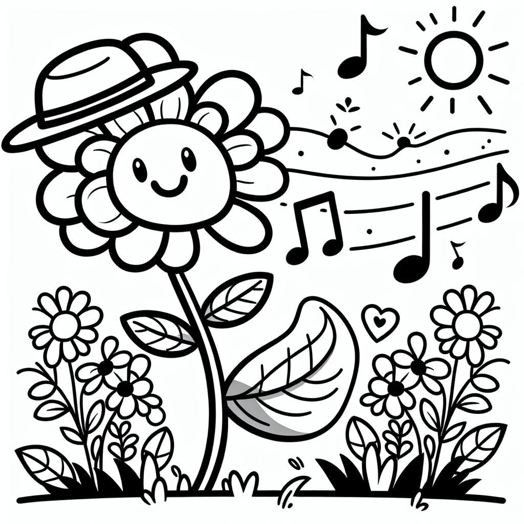 Fröhliche Pflanze im Park - fröhlich, Frühling, Parknachmittag, Malspaß, Pflanzenfreunde