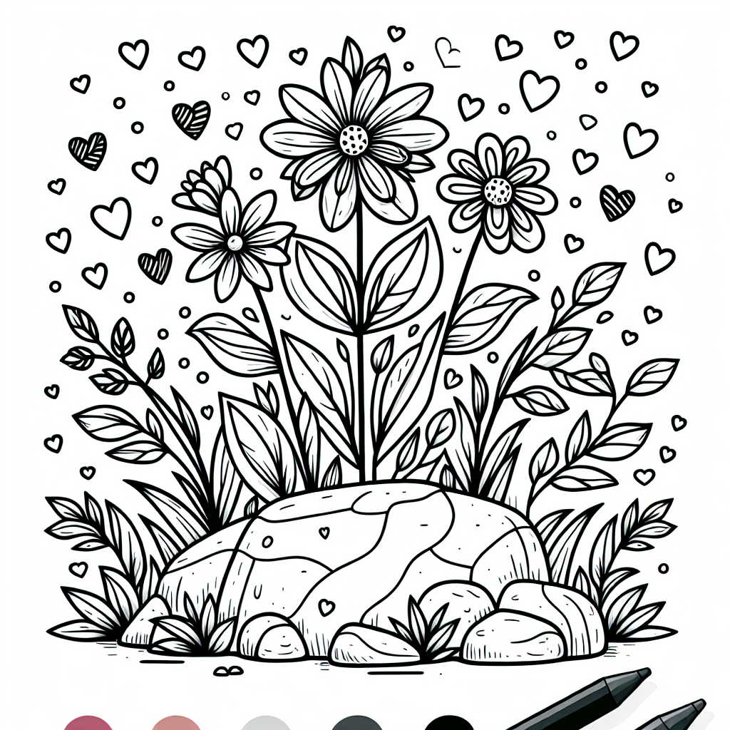 Willkommen auf einer magischen Reise in die Welt der Pflanzen und Blumen! Vor dir liegt ein Bild, das nur darauf wartet, mit deinen fröhlichen Farben zum Leben zu erwachen. Stell dir eine ruhige Pflanze und eine wunderschöne Blume vor, die gemütlich auf einem Felsen sitzen. Rundherum tanzen kleine Herzen, als würden sie die Natur mit Liebe umarmen. Es gibt keine Schattierungen oder Texturen - nur klare, starke Linien, die dir genug Raum für deine Fantasie lassen.
Während du die Blume mit Farbe füllst, kannst du dir vorstellen, wie die Bienen in der warmen Sonne über die Wiese summen und den süßen Duft der Blüten einatmen. Vielleicht entdeckst du sogar ein kleines Geheimnis - welche Farbe hat die Pflanze, die still und stark auf dem Felsen ruht?
Hier kommt das Rätsel des Tages: Was blüht in Stille, doch füllt die Luft mit Duft, und zieht Bienen an, die tanzen in der Luft?
Lass deiner Kreativität freien Lauf und male die Natur in deinen Lieblingsfarben aus!