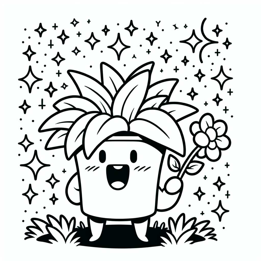 Willkommen in der zauberhaften Welt der Pflanzen und Blumen! Hier wartet ein fröhliches Pflanzenwesen darauf, von dir mit bunten Farben zum Leben erweckt zu werden. Mit einem großen Lächeln im Gesicht hält es stolz eine prächtige Blume in der Hand. Die oberhalb funkelnden Sterne scheinen seinem Glück noch mehr Glanz zu verleihen, und die dicken Umrisse der Zeichnung laden dazu ein, jede Fläche in leuchtenden Farben zu gestalten.
Stell dir vor, das Pflanzenwesen spaziert über eine duftende Wiese. Der süße Duft der Blüten zieht Bienen magisch an. In der Natur gibt es so vieles zu entdecken - und du kannst jetzt ein Teil davon sein! Kannst du erraten, welche Farbe die Blume haben könnte, die das Pflanzenwesen hält? Vielleicht gelb wie die Sonne oder doch rot wie ein reifer Apfel? Lass deiner Fantasie freien Lauf!
Hier ist ein kleines Rätsel für dich: Ich bin nicht der Himmel, doch oft voller Sterne. Ich habe keine Füße, doch kann ich über Wiesen tanzen. Was bin ich? (Hinweis: Schau dir die Zeichnung genau an, die Antwort könnte dort versteckt sein!)