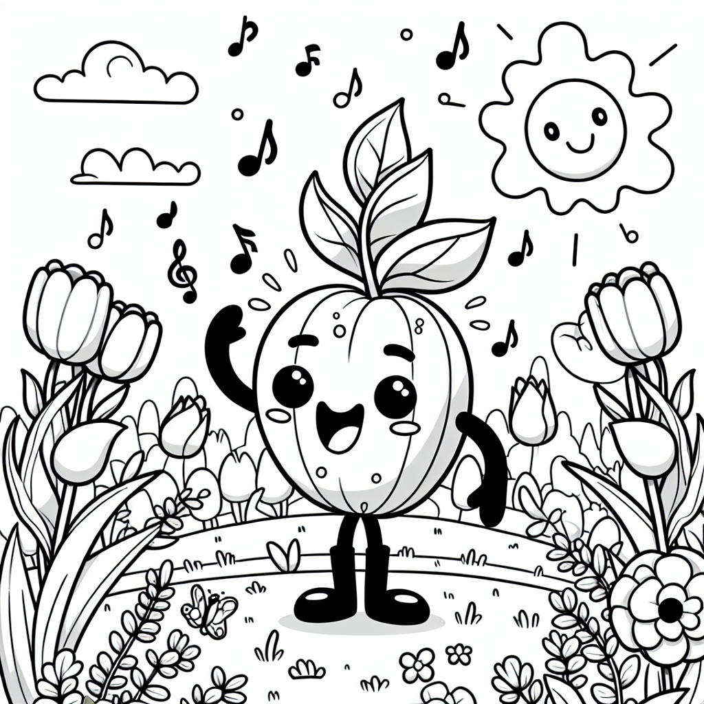 Fröhliche Pflanze im Frühlingslicht - Pflanze, Blumenwiese, Frühlingstag, Ausmalspaß, Gartenfreude