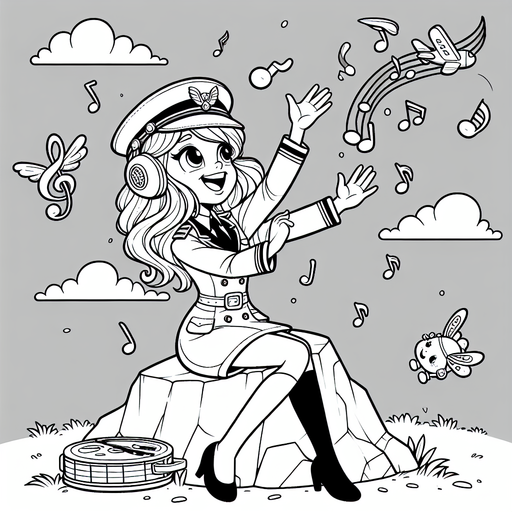 Musikalisch-Pilot - Tags: Cartoon, Musik, Abenteuer, Pilot, Farbenfroh