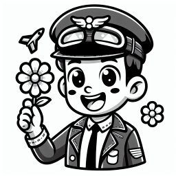 fröhlicher Blumenflieger – #Pilot #Flugzeug #Himmel #Kapitän #Startbahn