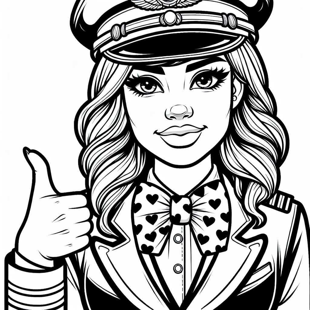 Ruhige Herzenfliegerin - Pilotin, Fliegen, Ausmalen, Abenteuer, Farbenfroh