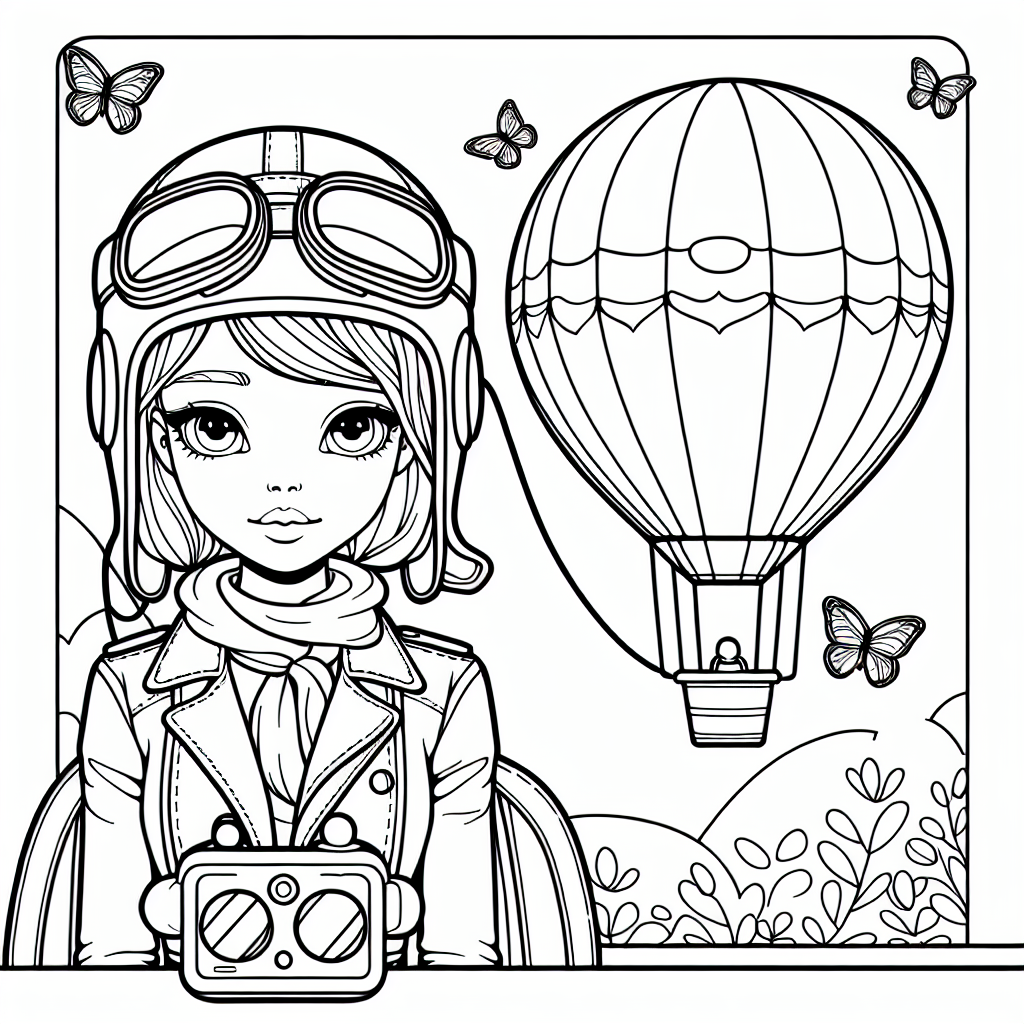 Um das Bild der neugierigen Pilotin mit ihrem Ballon und den Schmetterlingen besonders schön zu gestalten, beginne mit kräftigen Farben für die Kleidung der Pilotin. Vielleicht trägt sie eine leuchtend rote Jacke und eine blaue Mütze, um ihre Entdeckerfreude zu unterstreichen. Verwende verschiedene Blautöne für den Himmel, um eine tiefere Dimension zu schaffen und die Schmetterlinge zum Leben zu erwecken.
Für den Ballon bieten sich bunte Streifen oder Punkte an, die seine Fröhlichkeit betonen. Du könntest die Farben des Regenbogens verwenden, um Vielfalt und Freude auszudrücken. Jeder Schmetterling kann in unterschiedlichen Farben erstrahlen. Vielleicht ein Schmetterling in Pastellrosa, ein anderer in frischem Grün und ein dritter in sonnigem Gelb.
Um das Bild harmonisch zu verbinden, zeichne zarte Wolken und male sie in sanften Grautönen aus. Vergiss nicht, kleine Details, wie die Schnüre des Ballons, in lebhaften Farben zu zeichnen, um sie hervorzuheben.
Experimentiere auch mit Schattierungen, um Tiefe ins Bild zu bringen. So fühlt sich alles lebendig und stimmungsvoll an. Nutze Glitzerstifte, um den Schmetterlingen einen besonderen Schimmer zu verleihen.