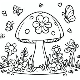 Freundlicher Pilz – #Pilz #Wald #Kinder #Kreativität #Ausmalbild