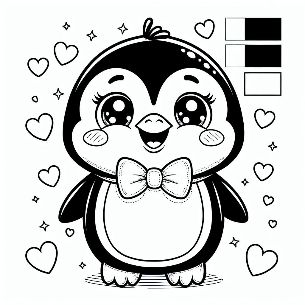 Fröhlicher Fliegenfreund - Tags: Pinguine, Ausmalbild, Kreativität, Tiere, Farben.