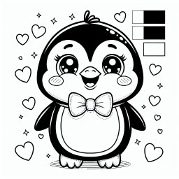 Fröhlicher Fliegenfreund - Tags: Pinguine, Ausmalbild, Kreativität, Tiere, Farben.