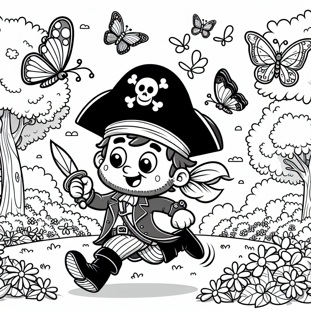 Piratenspaß - Piraten, Ausmalbild, Sommer, Pusteblumen, Park