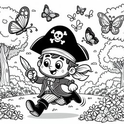 Piratenspaß - Piraten, Ausmalbild, Sommer, Pusteblumen, Park