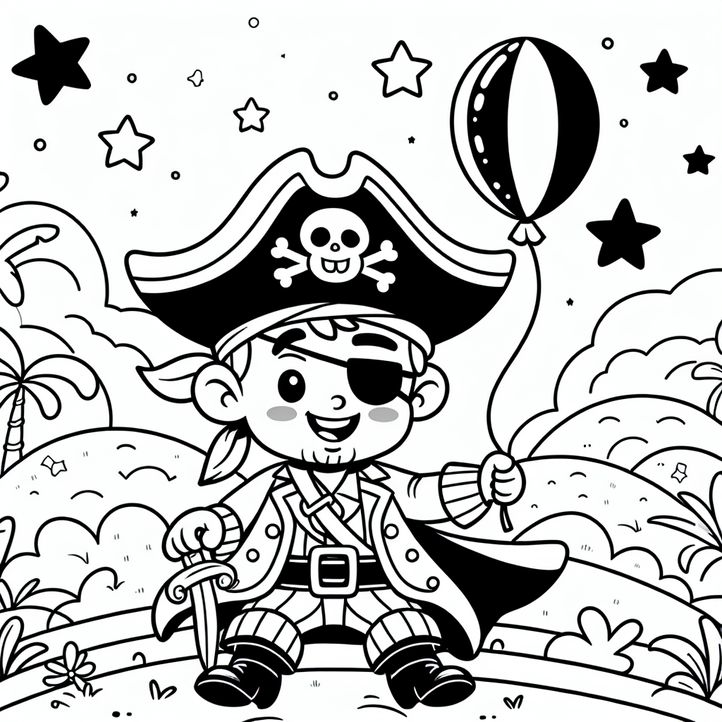 Mutiger Pirat - Sommernachmittag, hügelabenteuer, piratenfreuden, ballonspaß