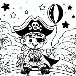 Mutiger Pirat - Sommernachmittag, hügelabenteuer, piratenfreuden, ballonspaß