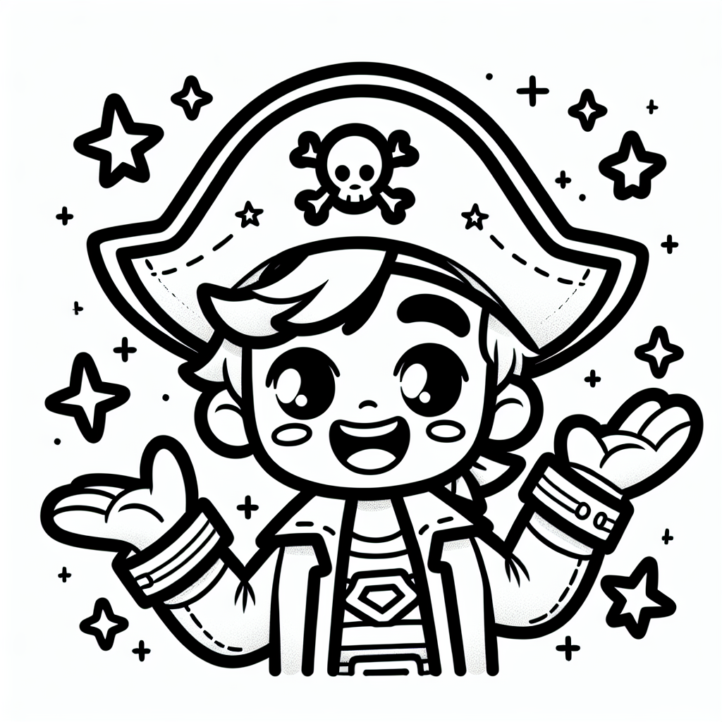 Lustiger Sternenpirat - #Piraten #Kreativität #Ausmalspaß #Kinderkunst #Abenteuer