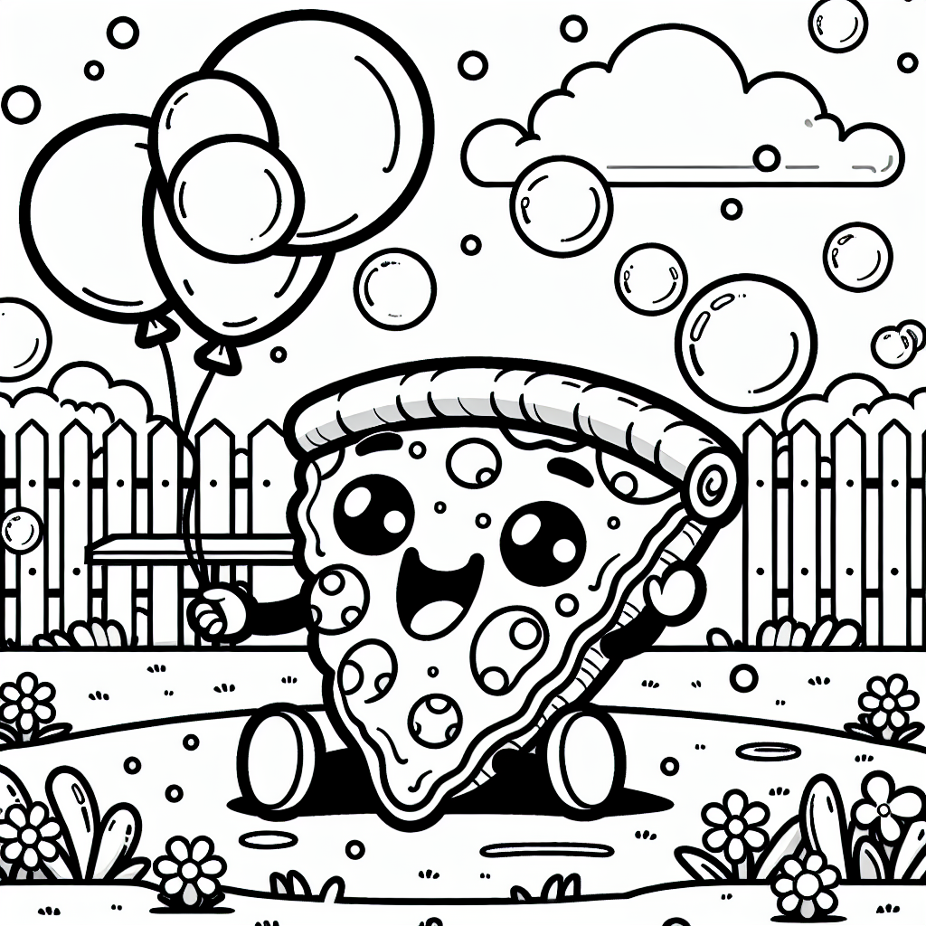 Pizza Partyspaß - Ausmalen, Kinderkunst, Kreativität, Frühlingserwachen, Spielplatzspaß