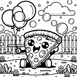 Pizza Partyspaß - Ausmalen, Kinderkunst, Kreativität, Frühlingserwachen, Spielplatzspaß