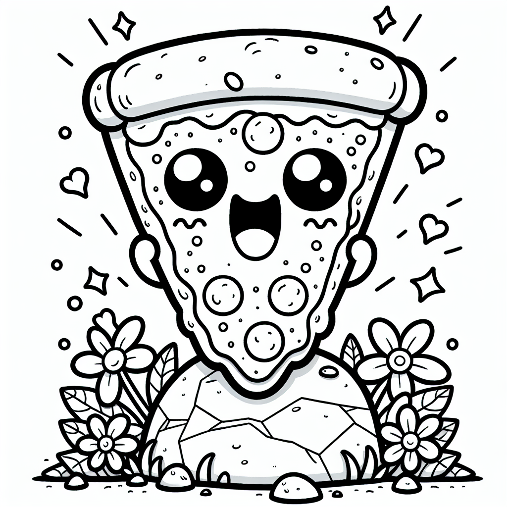 Stell dir vor, du stehst in einer wunderschönen Welt voller Farben. Auf einem großen, grauen Felsen sitzt eine fröhliche Pizza, die dir mit einem breiten Käsegrinsen entgegenlächelt! Die Pizza hat alles, was das Herz begehrt: knuspriger Rand, leuchtend rote Tomatensoße und viele bunte Beläge. Vielleicht entdeckst du Pepperoni, Pilze oder sogar Ananas. Um den Felsen herum wachsen wundervolle Blumen in den prächtigsten Farben. Gelbe Sonnenblumen, rote Rosen und blaue Glockenblumen tanzen im Wind und laden dich ein, sie mit deinen Lieblingsfarben auszumalen.
Das Bild wartet darauf, von dir zum Leben erweckt zu werden. Welche Farben wirst du wählen? Wird der Himmel blau oder rosa sein? Vielleicht entscheidest du dich für eine kunterbunte Pizza mit grünen Oliven und lila Paprika! Seid kreativ und habt Spaß, die aufgeregte Pizza und die strahlenden Blumen bunt auszumalen.
Mini-Quiz:
1. Was sitzt auf dem Felsen im Bild?
A) Ein Baum
B) Eine Pizza
C) Ein Vogel
2. Welche Begleiter hat die Pizza im Bild?
A) Bäume
B) Blumen
C) Autos
3. Welche Farbe könnte der Himmel in deinem Bild haben?
A) Blau
B) Grün
C) Rosa