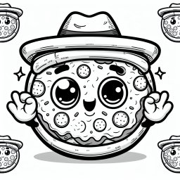 Schelmische Pizzaspross – Tags: Pizza, Ausmalbilder, Kreativität, Kinder, Spaß