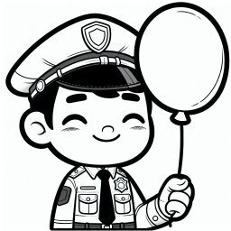 Luftiger Hüter – #Polizist #Streifenwagen #Ausmalbilder #Kinderkreativität #Uniform