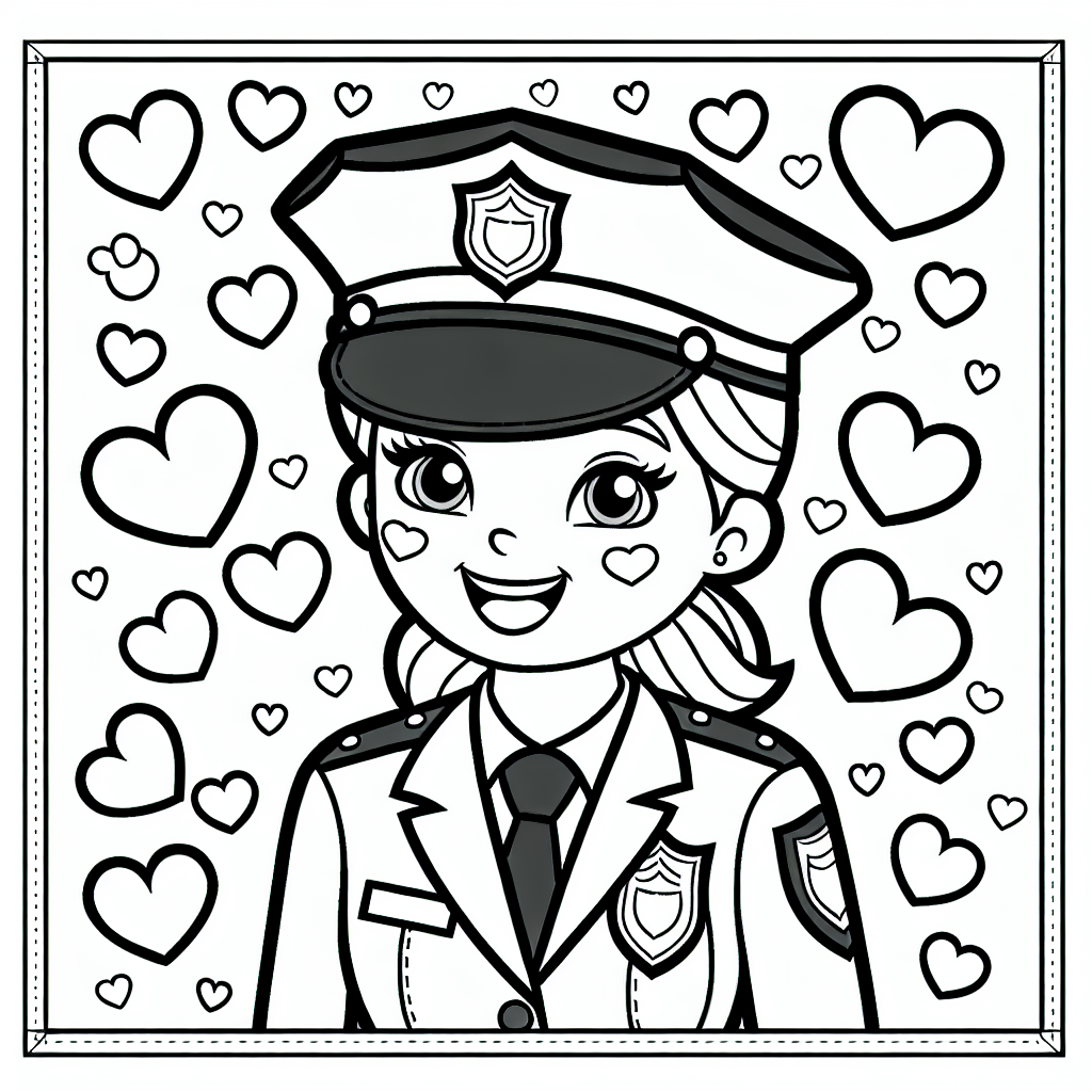 **Entdecke die Fröhliche Polizistin!**
Willkommen in unserer aufregenden Welt der Ausmalbilder! Heute kannst du eine fröhliche Polizistin entdecken, die mit einer hübschen Schleife und kleinen Herzen verziert ist. Mit ihrem liebevollen Lächeln begrüßt sie alle Kinder, die Spaß am Malen haben. Die klaren schwarzen Linien umrahmen die Polizistin perfekt und helfen dir, sie bunt auszumalen.
Stell dir vor, unsere freundliche Polizistin hat einen wichtigen Einsatz. Ihr Streifenwagen wartet bereits mit blinkenden Lichtern und einer lauten Sirene. Sie trägt eine schicke Uniform mit glänzenden Knöpfen und hat ihre Handschellen griffbereit, falls sie gebraucht werden. Doch heute scheint alles ruhig zu sein, und sie hat Zeit, dich beim Ausmalen zu begleiten.
Schnapp dir deine buntesten Stifte und bring Farbe in das Bild! Wird ihr Streifenwagen blau oder vielleicht grün? Welche Farbe hat die Schleife in ihrem Haar? Es liegt an dir, die schönsten Farben auszuwählen!
**Mini-Quiz:**
1. Welche Accessoires trägt die Polizistin in ihren Haaren?
2. Was wartet auf die Polizistin mit blinkenden Lichtern?
3. Was hat sie bei sich, falls sie jemanden festnehmen muss?
Viel Spaß beim Ausmalen und Entdecken!
