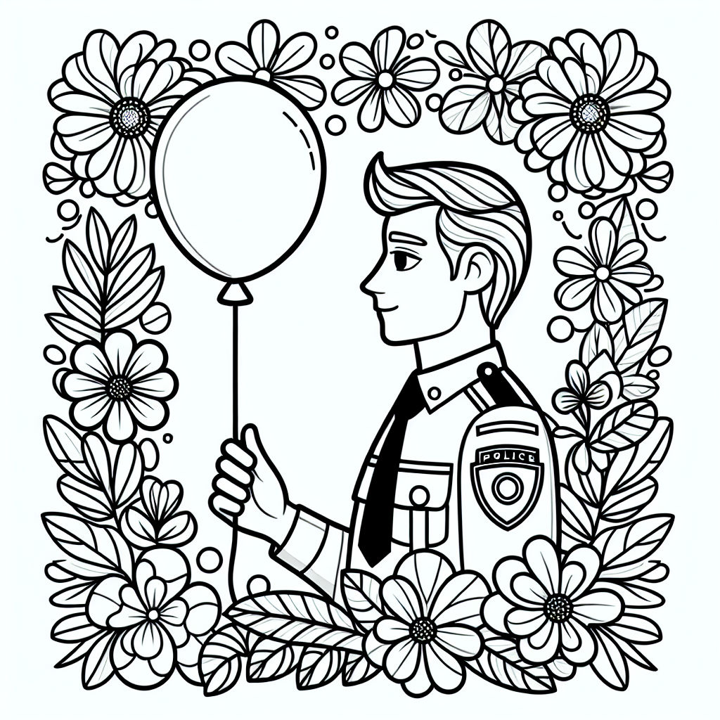Tauche ein in die aufregende Welt der Polizei! Auf diesem tollen Ausmalbild siehst du einen freundlichen Polizisten von der Seite, der einen bunten Luftballon in der Hand hält und von wunderschönen Blumen umgeben ist. Die dicken, dunklen Linien machen es leicht, innerhalb der Ränder zu bleiben, während du mit deinen Farben kreativ wirst.
In der Welt der Polizei gibt es viele spannende Dinge zu entdecken. Ein Polizist trägt oft eine coole Uniform, die ihn bei jedem Einsatz gut erkennbar macht. Er fährt mit einem schnellen Streifenwagen, der eine laute Sirene hat, um vor Gefahren zu warnen. Und wenn es mal brenzlig wird, hat der Polizist auch Handschellen dabei. Aber keine Sorge, dieser Polizist hier ist ganz entspannt und freut sich auf den Tag!
Jetzt bist du dran! Schnapp dir deine Buntstifte und lass den Polizisten in deinem Lieblingsfarben erstrahlen. Vielleicht sind die Blumen rot und der Luftballon hat Regenbogenfarben?
### Mini-Quiz:
1. Was hält der Polizist in der Hand?
2. Welche Farbe möchtest du den Blumen geben?
3. Was hat ein Polizist im Einsatz oft dabei, um Verdächtige festzunehmen?
Viel Spaß beim Ausmalen!