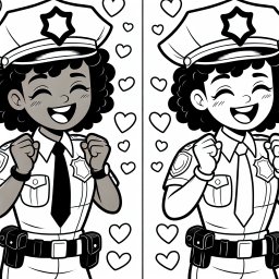 Herzige Hüterin – Tags: Polizei, Polizistin, Ausmalbild, Kreativität, Kinder