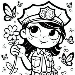 Fröhliche Blumenschützern - #Polizistin #Abenteuer #Ausmalspaß #Schmetterlinge #Kreativität
